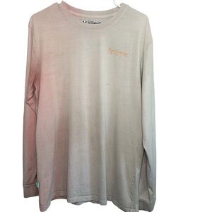 Dutch Bros Faded Pink+White Long Sleeve Tee “Pink Flamingo-Endless Chill” LARGE